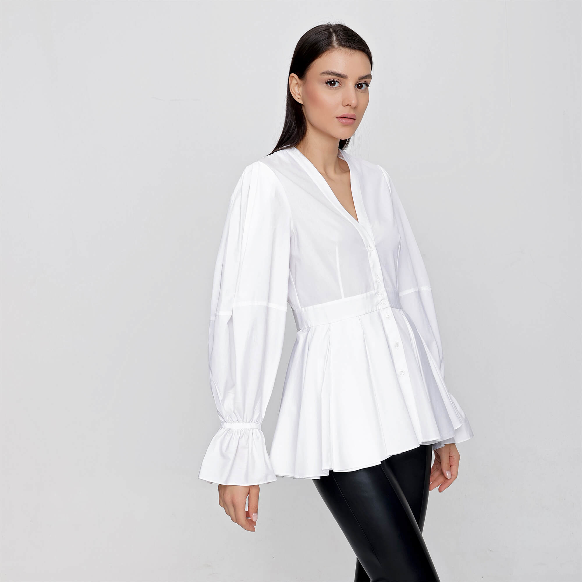 Alexander McQueen - White Cotton Pleated Shirt 